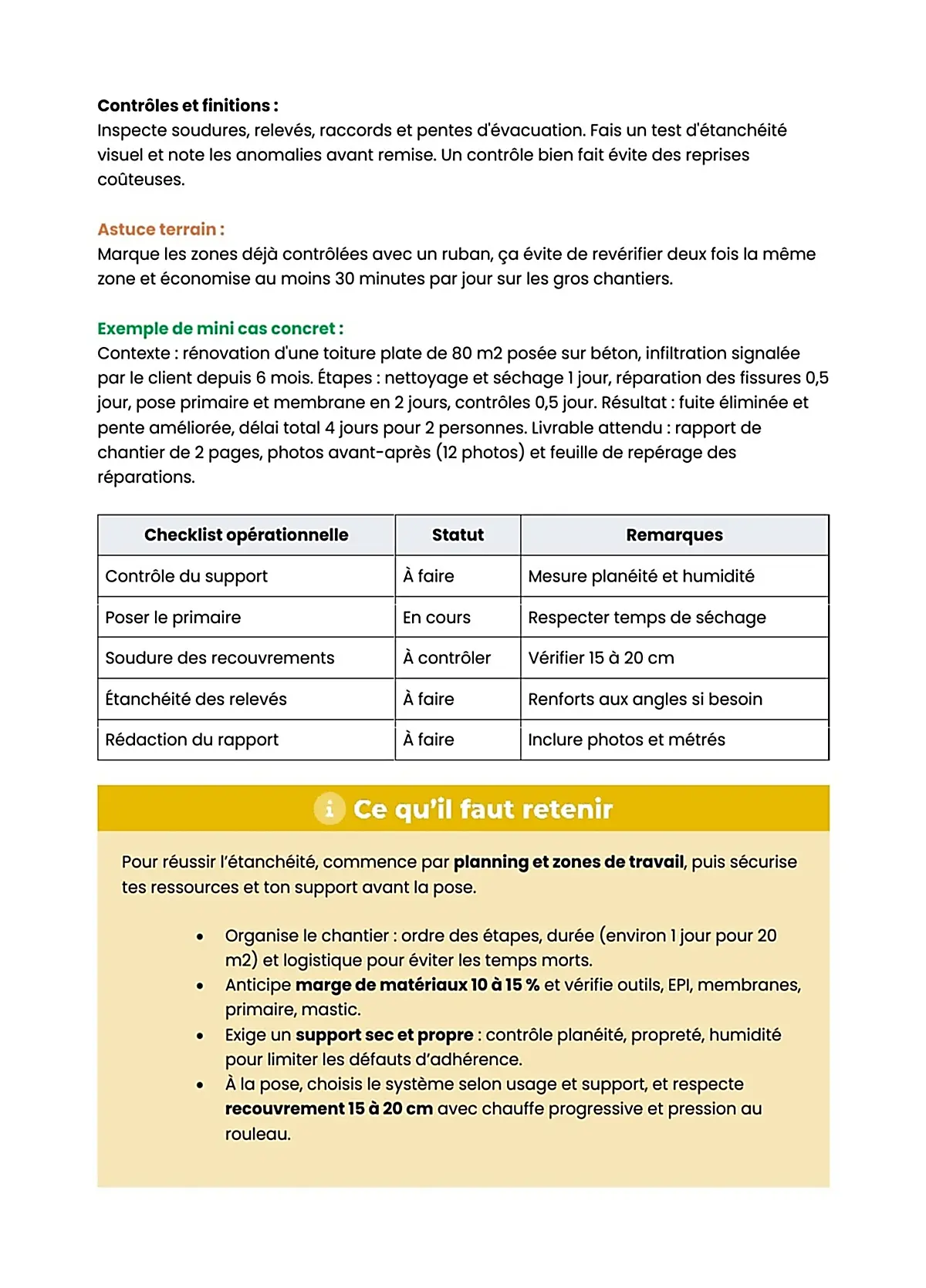 Example Fiche de Révision BP Étanchéité